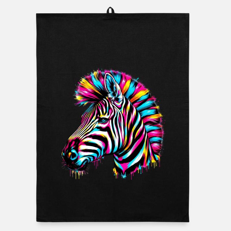 Zebra - Organic Geschirrtuch - Schwarz