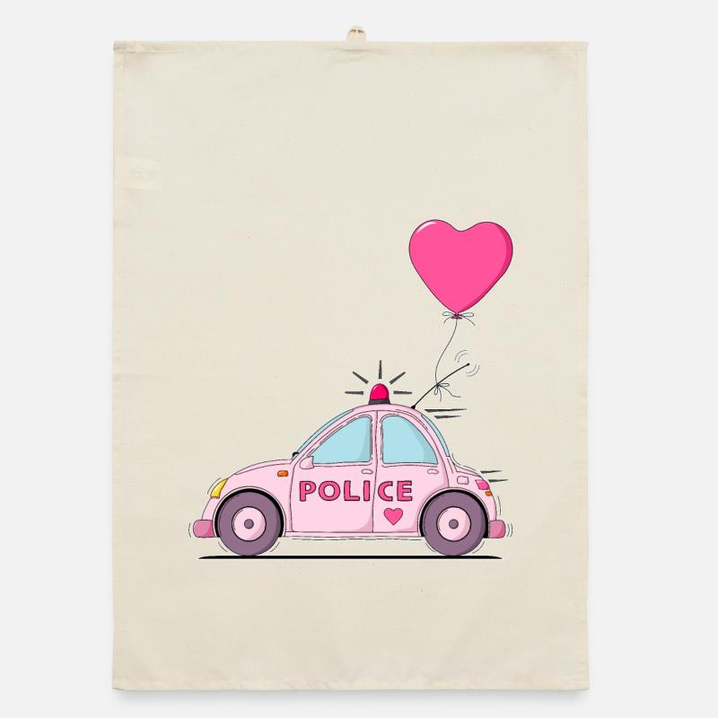 Police Herz Rosa Organic Geschirrtuch
