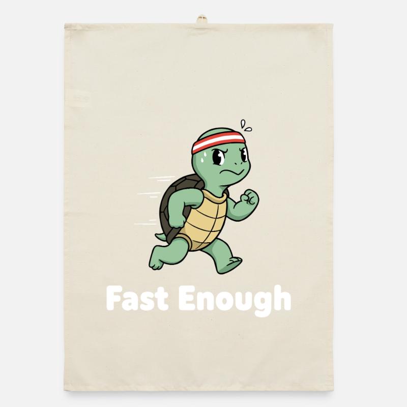 Fast turtle in sprint Organic dish towel