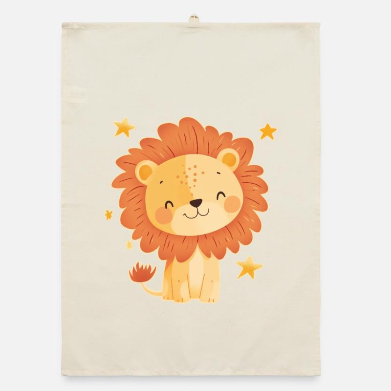 Leo with starry sky Organic dish towel