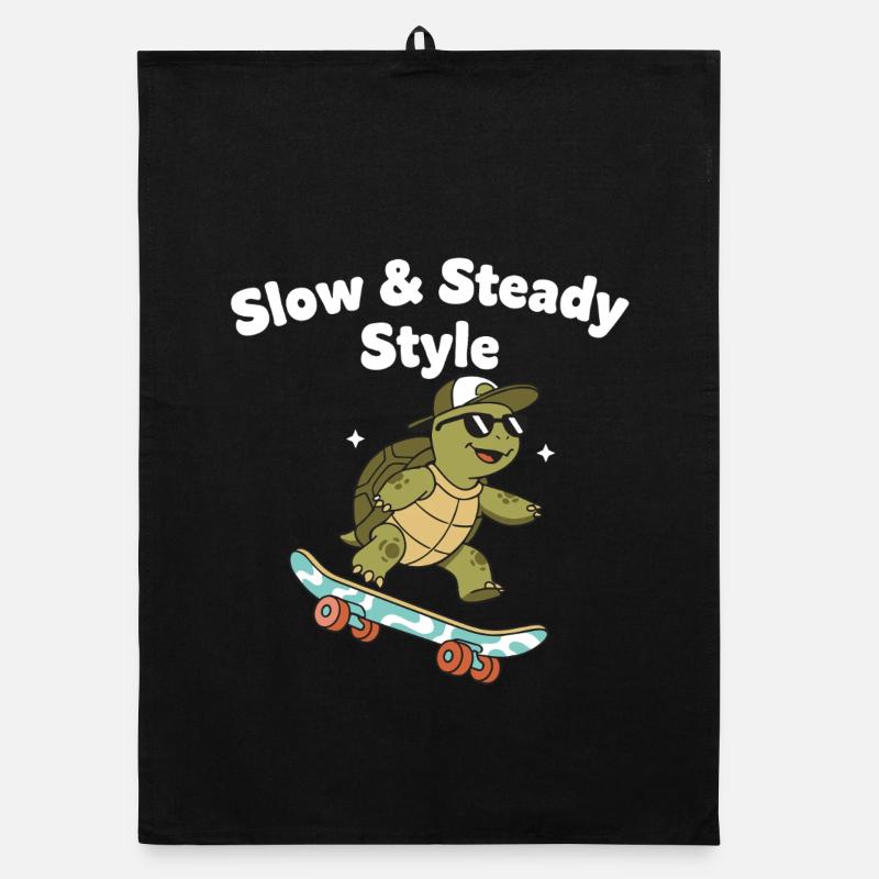 Slow Skate Turtle Organic dish towel