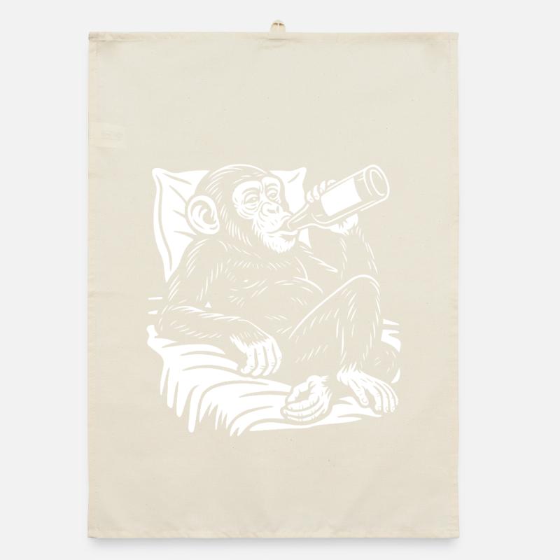 Cheeky Chimp schlürft Bier Organic Geschirrtuch