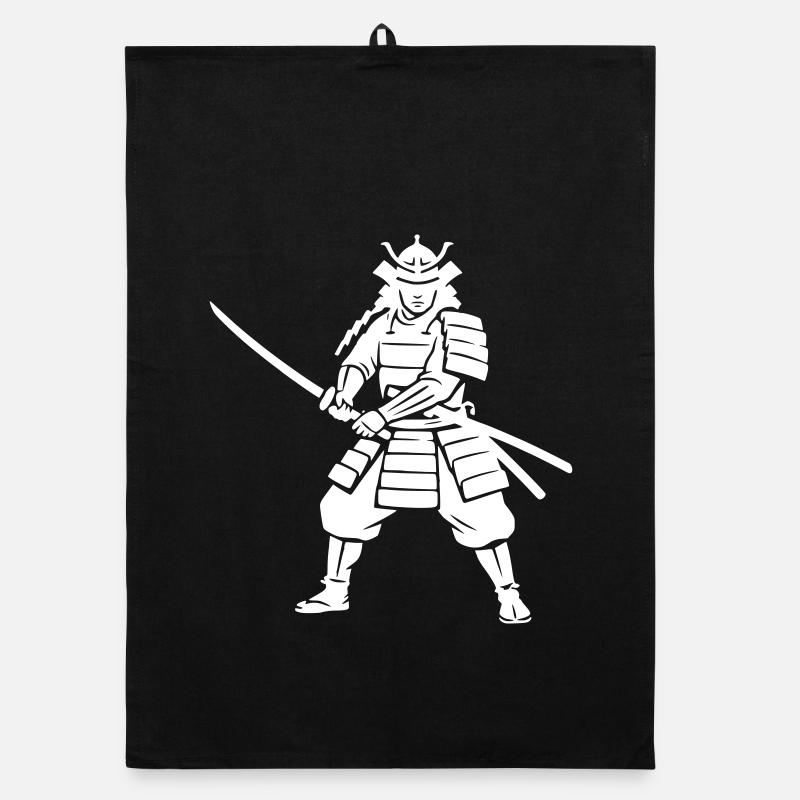 Samurai Warrior Vintage Grunge Vector Organic dish towel