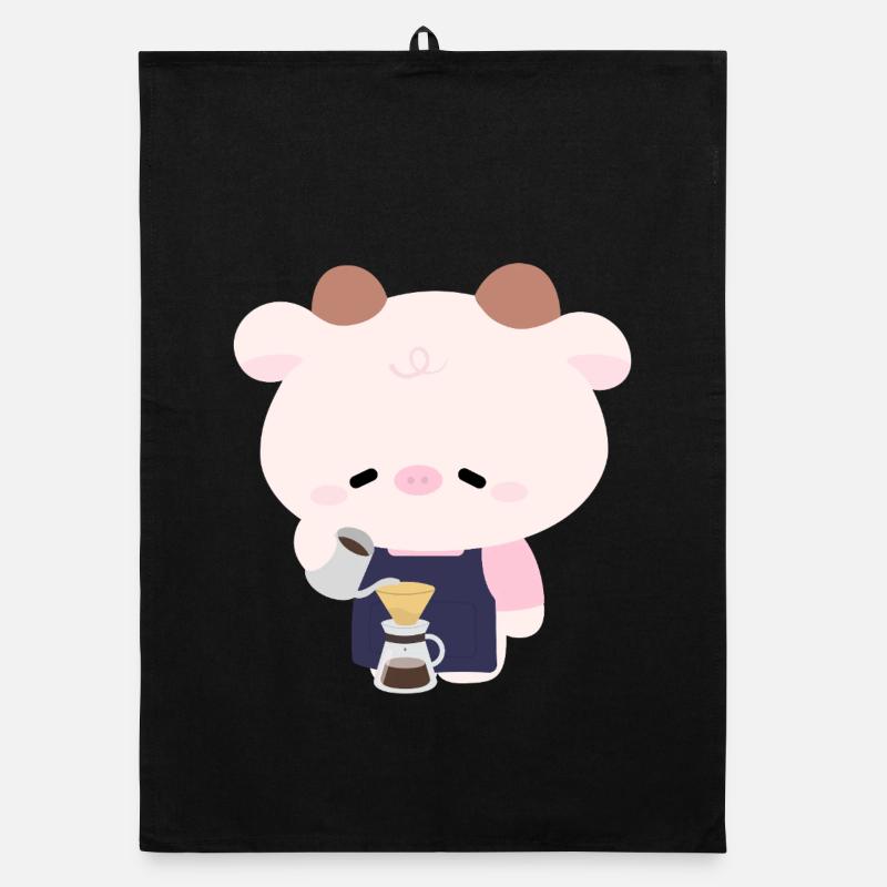Barista de vache de Kawaii Torchon bio