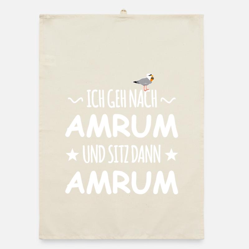 Amrum mit Schnaps Möwe Organic Geschirrtuch