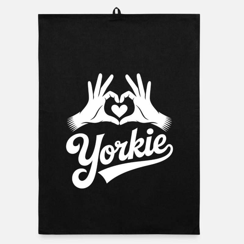 Logo de la main en forme de cœur Yorkie Torchon bio