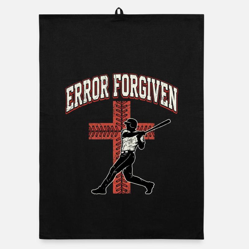 Error Forgiven Christlicher Baseball Glaube Jesus Organic Geschirrtuch