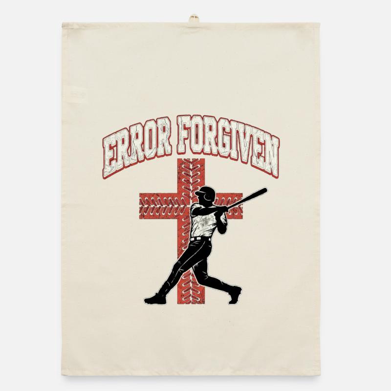 Error Forgiven Christlicher Baseball Glaube Jesus Organic Geschirrtuch