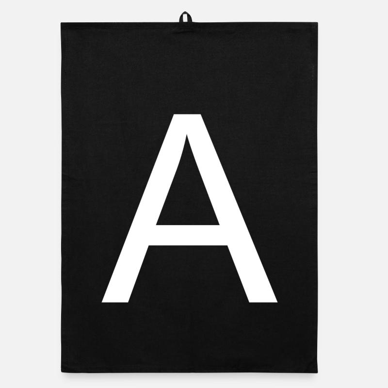 Buchstabe A - Organic Geschirrtuch - Schwarz