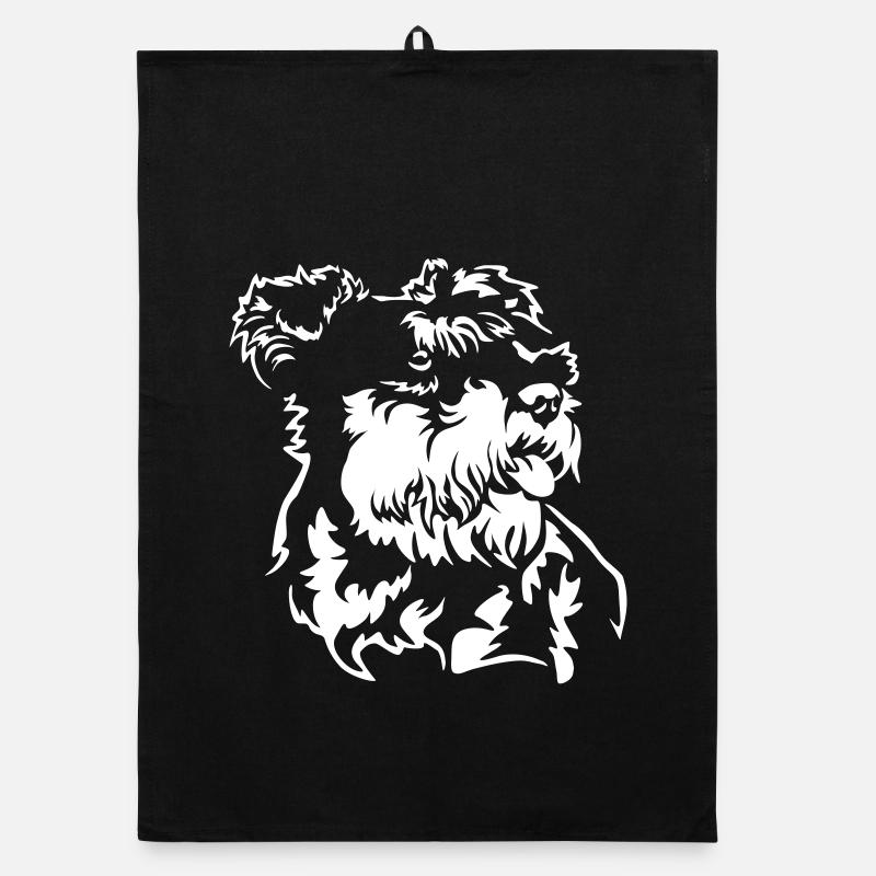 Miniature Schnauzer Head "Black Edition" Organic dish towel