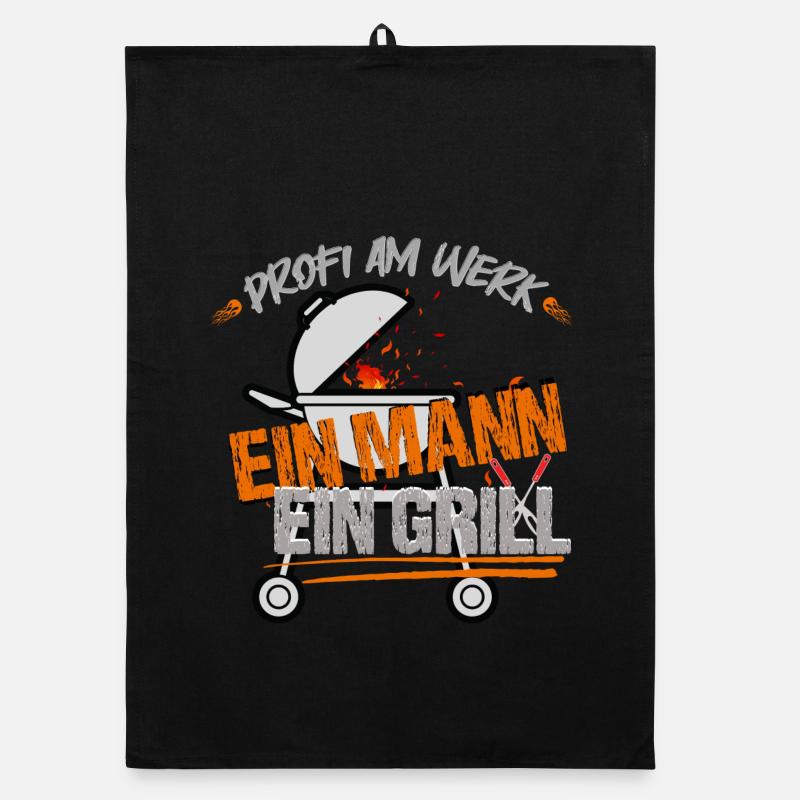 One man, one grill Organic dish towel