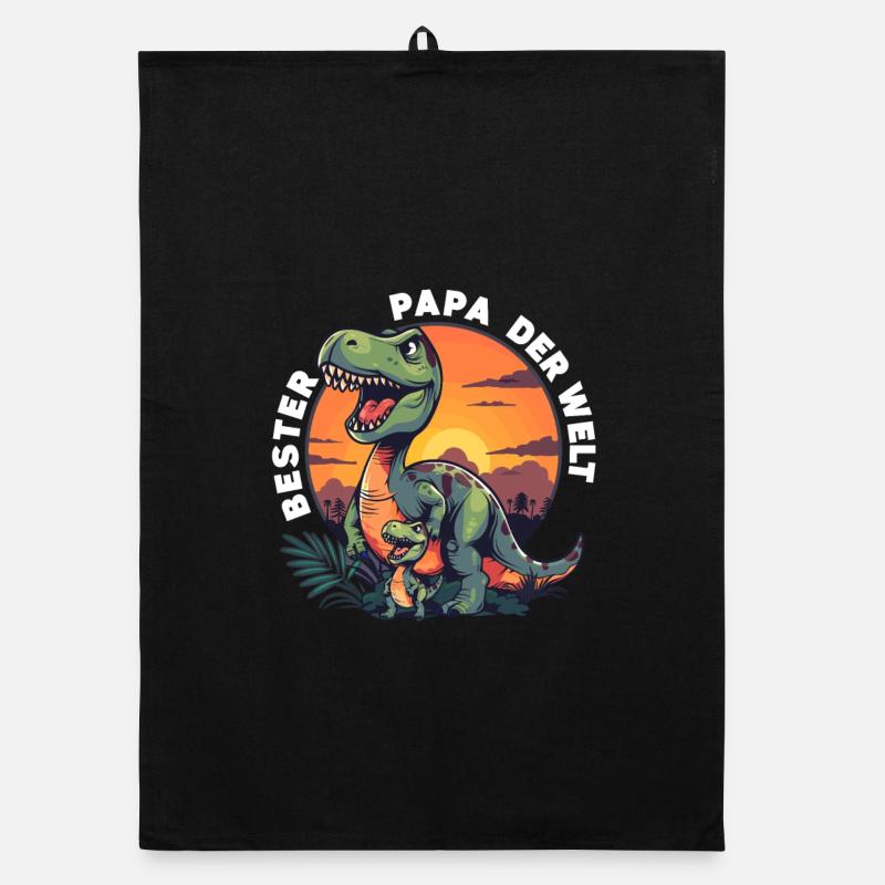 Papa Dinosaurier Bester Papa der Welt Spruch Organic Geschirrtuch