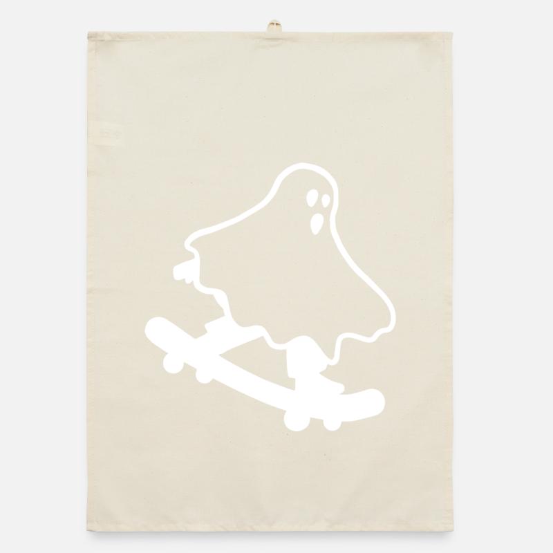 Skateboarding Geist Halloween Organic Geschirrtuch