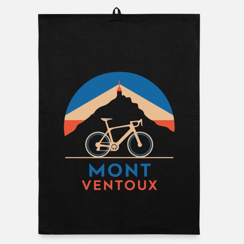 Le Mont Ventoux à vélo - Torchon bio - noir
