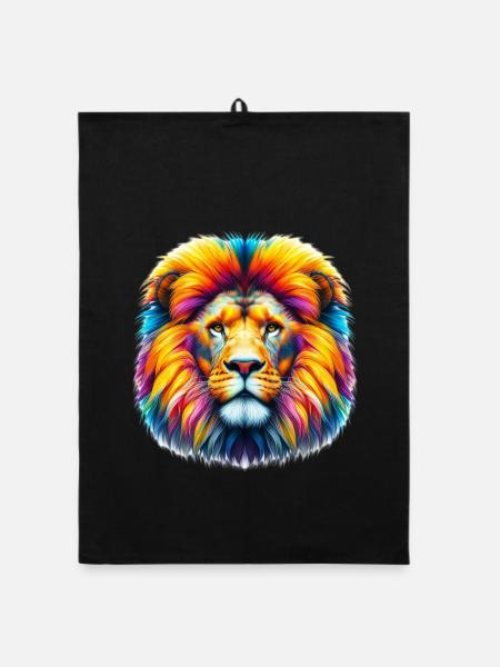Lion - Organic dish towel - black - Front