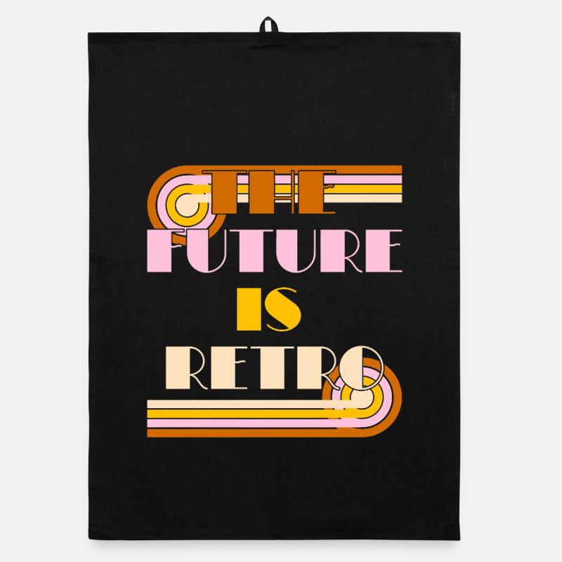 The Future is Retro – 70s Nostalgie Statement Organic Geschirrtuch