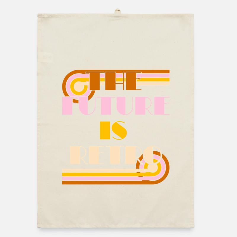 The Future is Retro – 70s Nostalgie Statement Organic Geschirrtuch