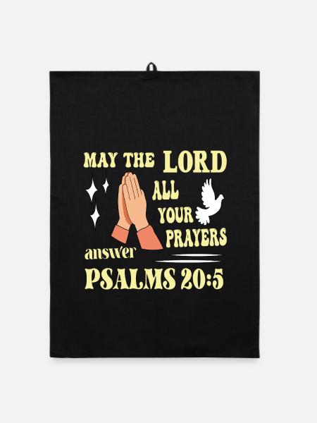 Psalm 20:5 May the Lord... - Organic dish towel - black - Front