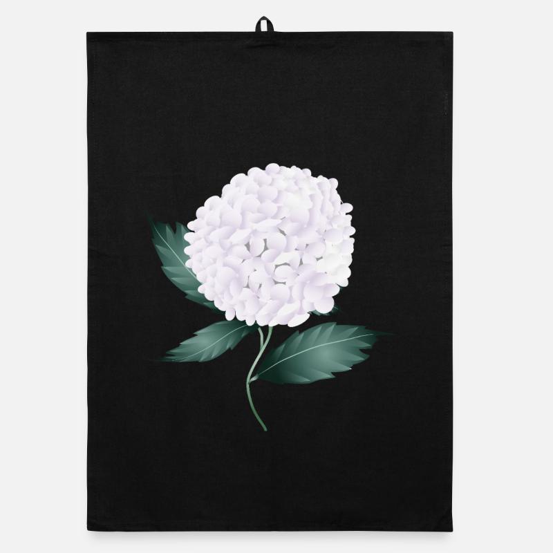 Fleur d’hortensia blanc – élégance et légèreté Torchon bio