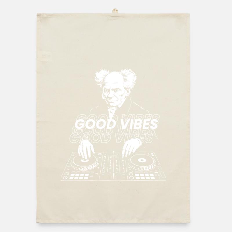 Schopenhauer Retro DJ Vibes Torchon bio