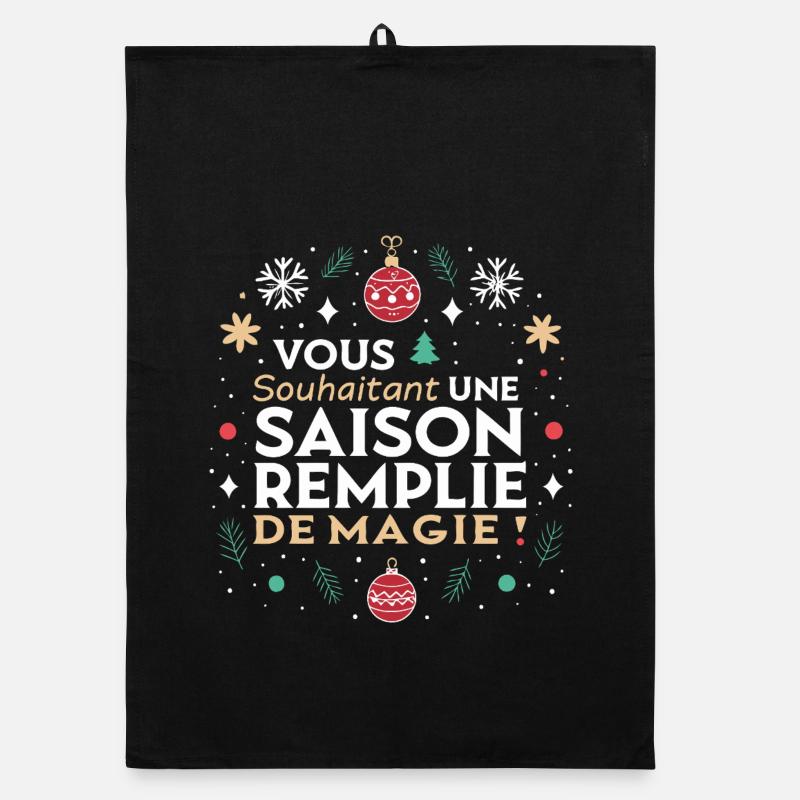 Saison magique de Noël Torchon bio