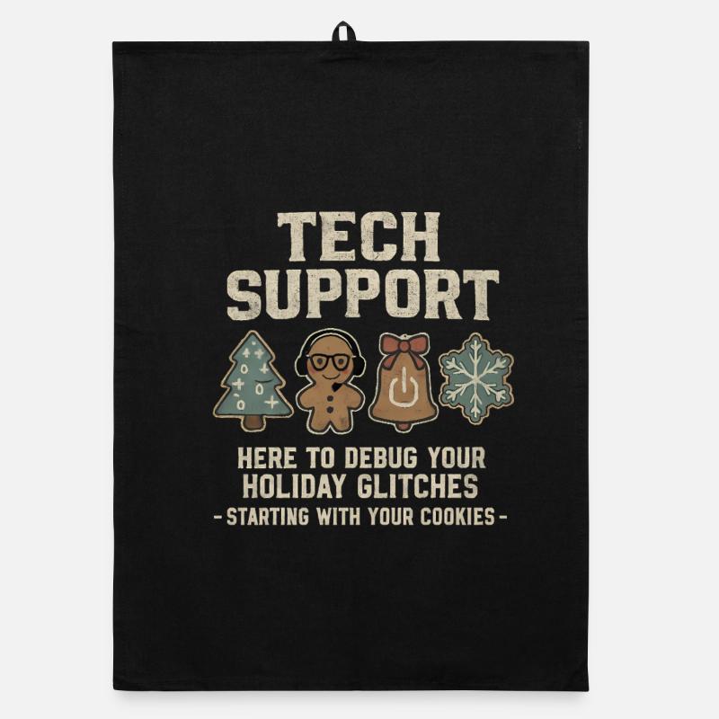 Support technique : Informaticien(ne) Sweat de Noël moche Torchon bio