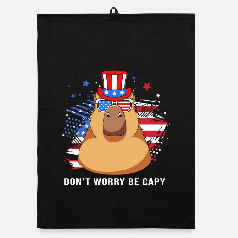 Ne t’inquiète pas, sois capy capybara Torchon bio