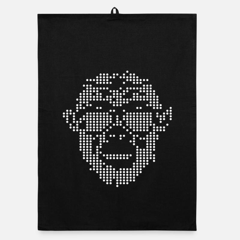 Monkey with Sunglass Pixel design Organic dish towel