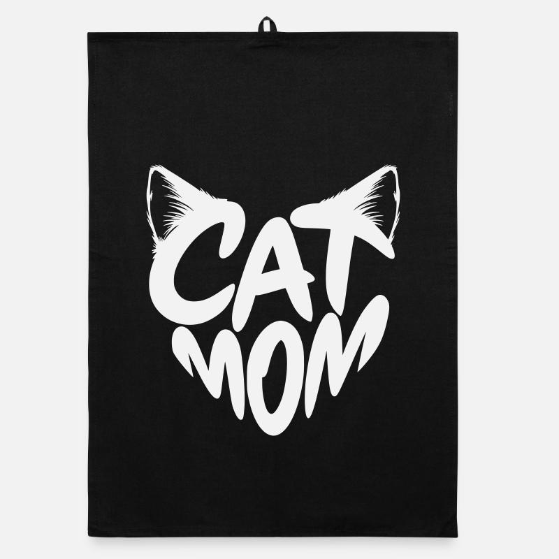 Design de maman chat et de maman chatte Torchon bio