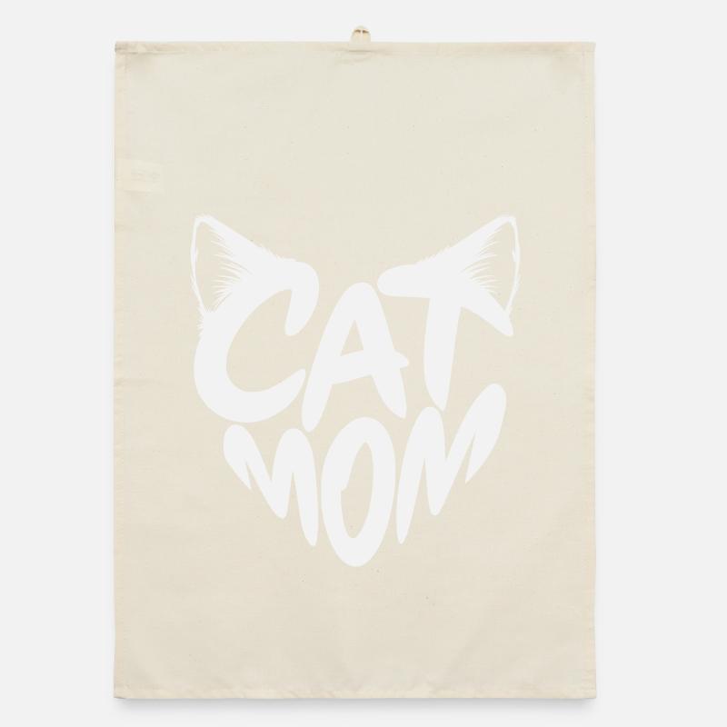 Design de maman chat et de maman chatte Torchon bio