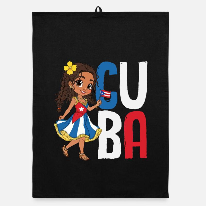 Cuba Pride & Home - Design du drapeau de Cuba Torchon bio