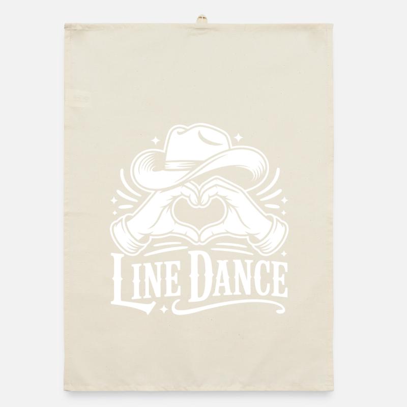 Line Dance Liebe Organic Geschirrtuch
