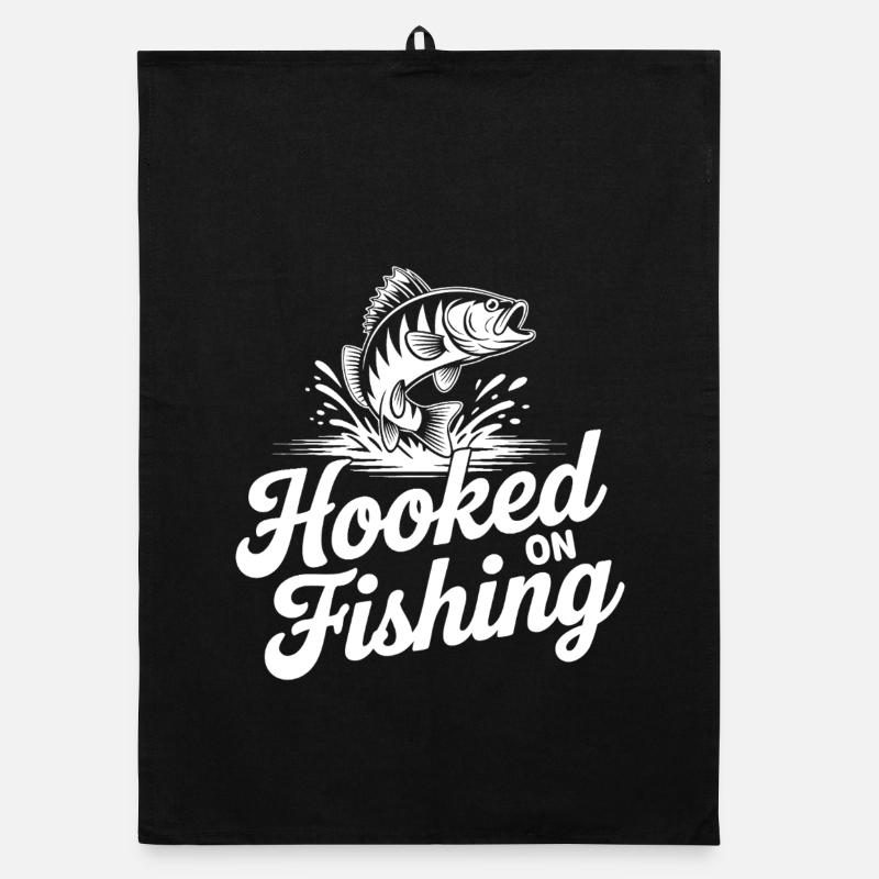Fisch Hooked on Fishing Organic Geschirrtuch
