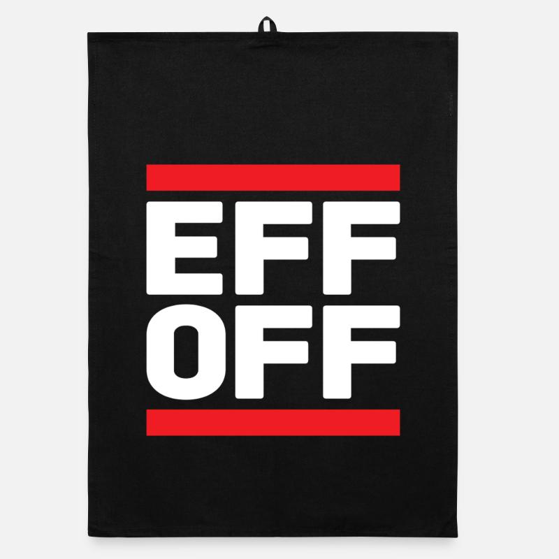 Eff Off Slogan in Red White Organic dish towel