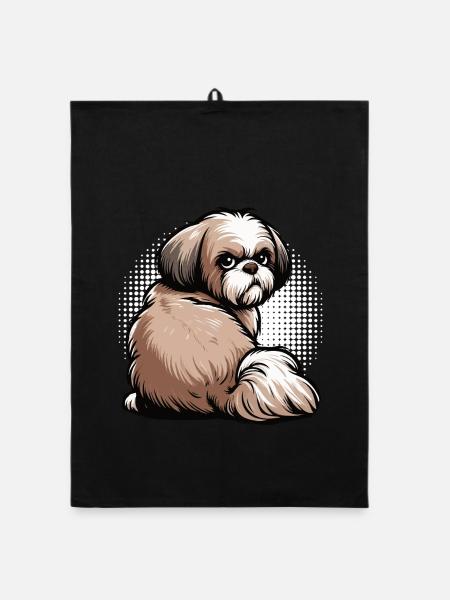 Shih tzu Shih tzus Shih tzu Besitzer Shih tzu fan - Organic Geschirrtuch - Schwarz - Vorne