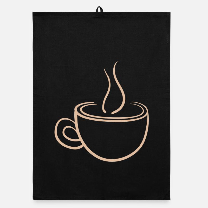 Steaming Coffee Mug Minimal Design Organic dish towel