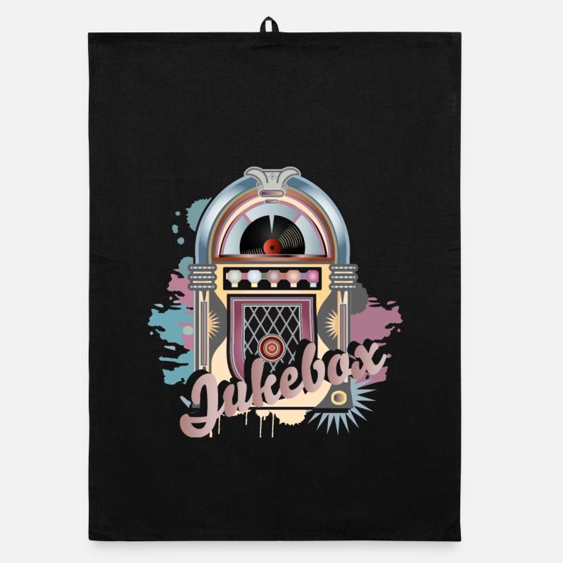 Jukebox au look graffiti rétro avec lettrage Torchon bio