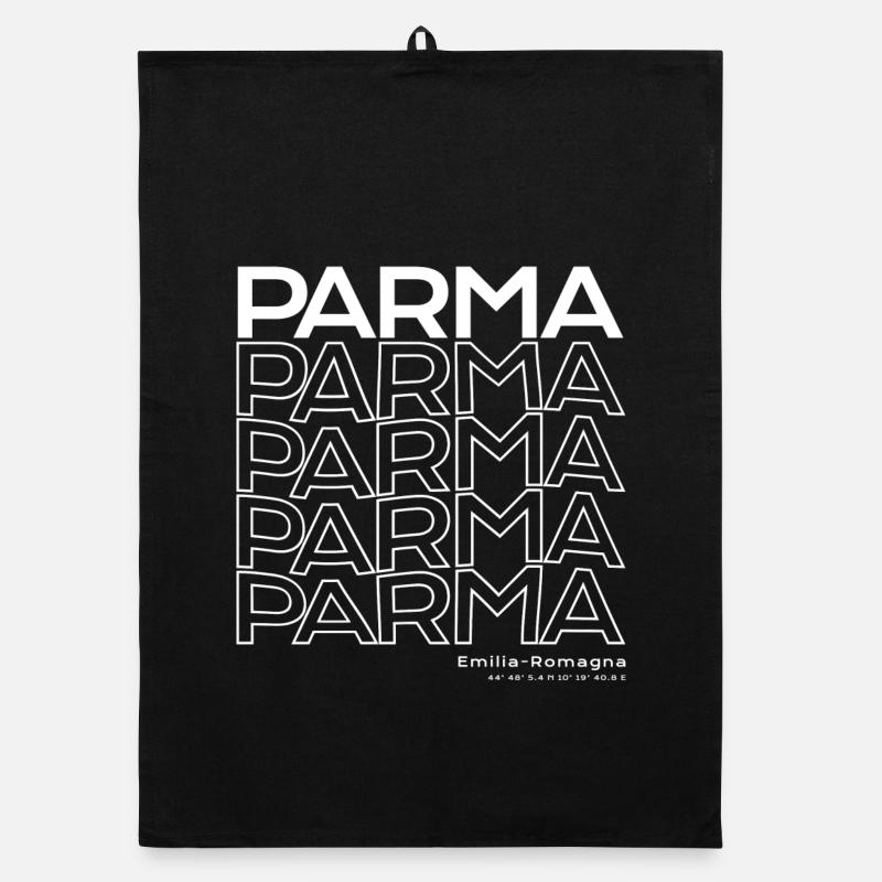Parma Repeat Typo Emilia-Romagna Organic Geschirrtuch
