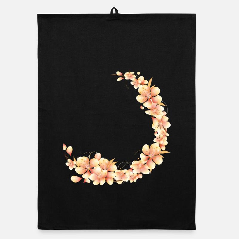Couronne de fleurs de pêcher dans un ton pêche doux et velouté Torchon bio