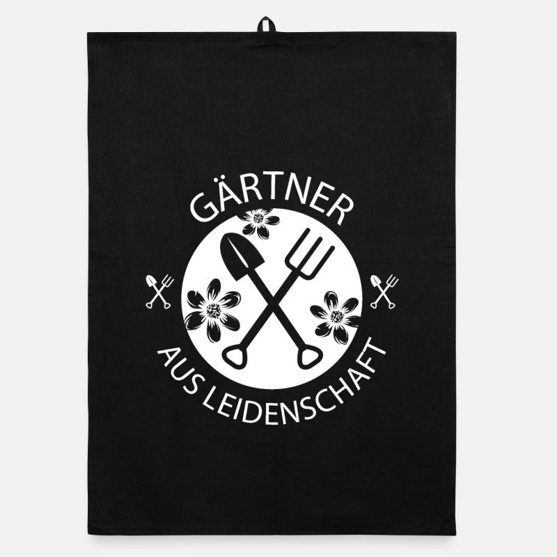 Gartenliebe Gärtner Leidenschaft Natur Blume Logo Organic Geschirrtuch