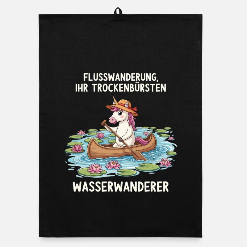 Einhorn Kanufahrt Organic Geschirrtuch