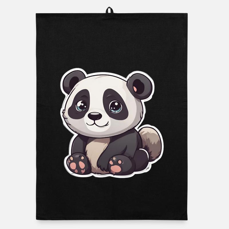 Panda mignon aux grands yeux Torchon bio