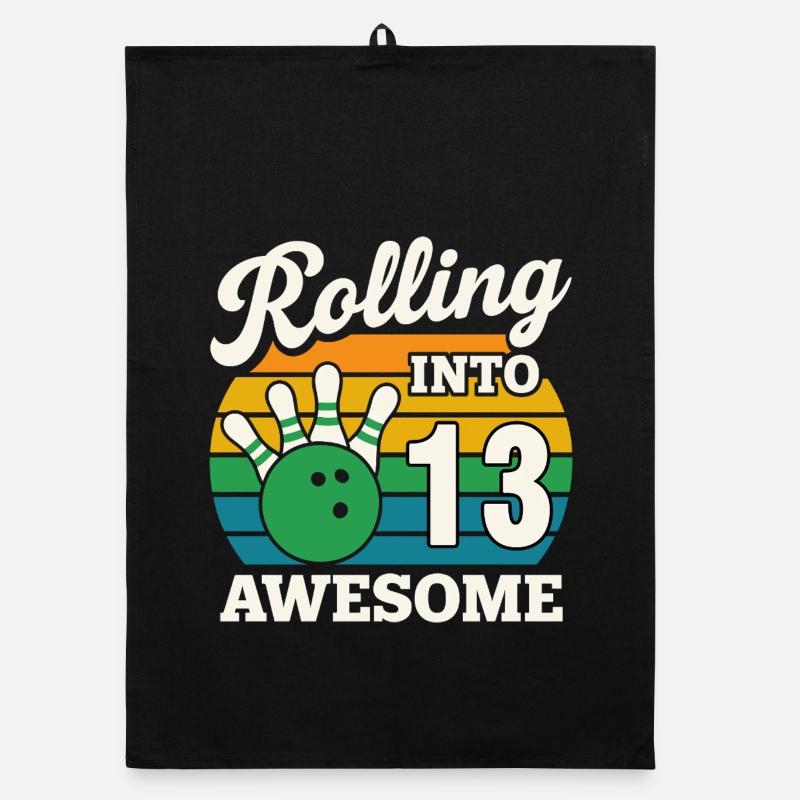 Retro Bowling 13e anniversaire Tee Torchon bio