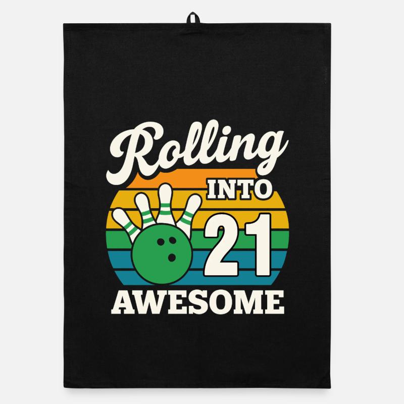Bowling Snake Year 2021 T-Shirt Design Organic dish towel