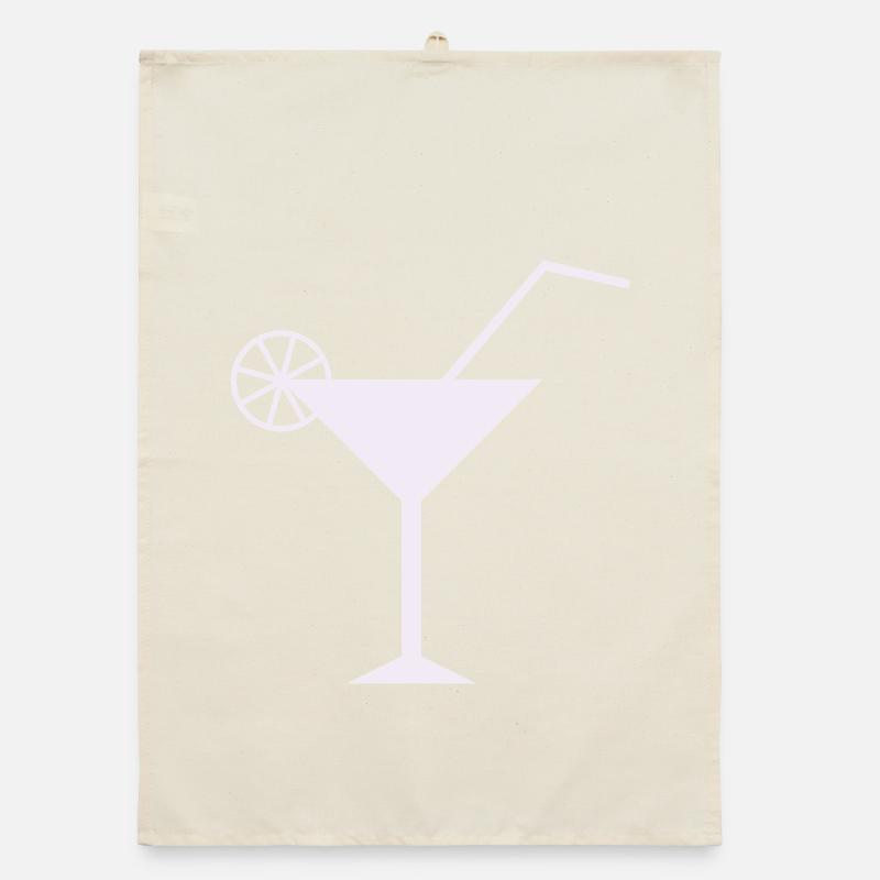 Elegant Lemon Cocktail Design Organic dish towel