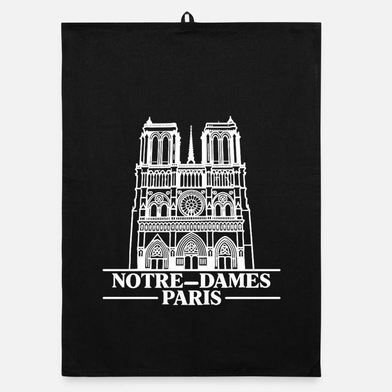 Notre-Dame Paris Gothic Silhouette Organic dish towel
