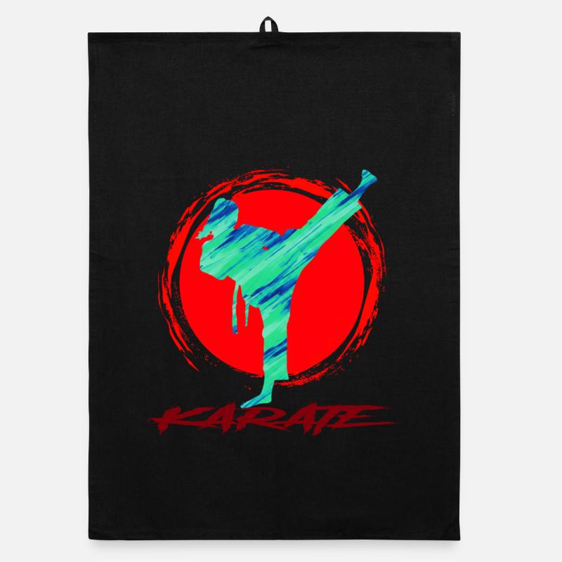 Karate - Organic Geschirrtuch - Schwarz