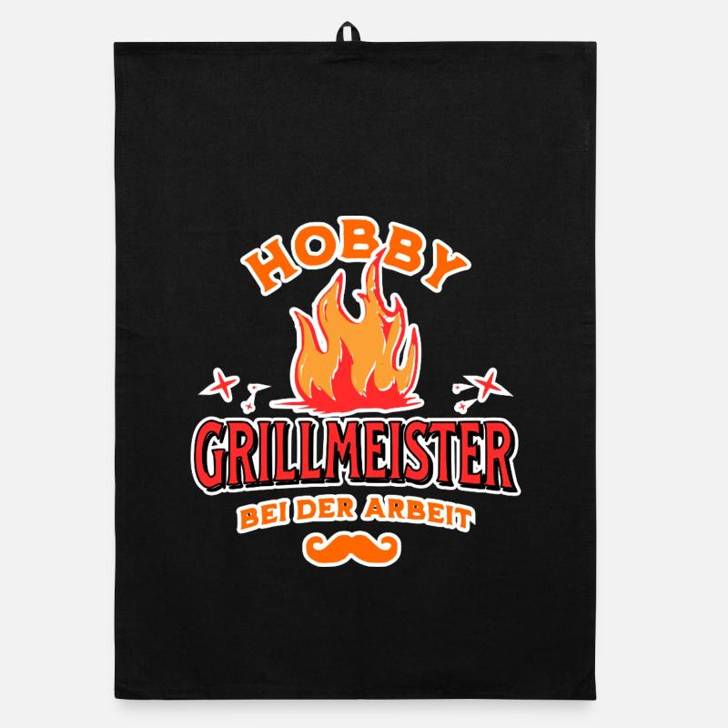 Hobby grill meinster at work on the grill Organic dish towel