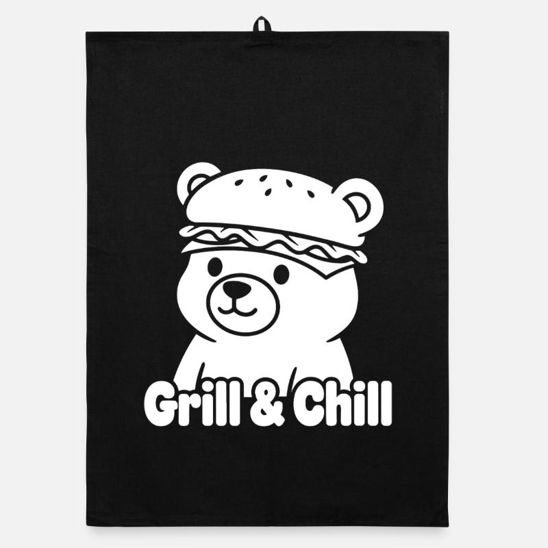 Ours avec le chapeau à burger Torchon bio