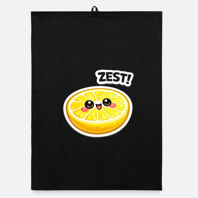 Zitrus Zest Sticker Organic Geschirrtuch